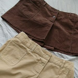 Two corduroy skirts, size 16